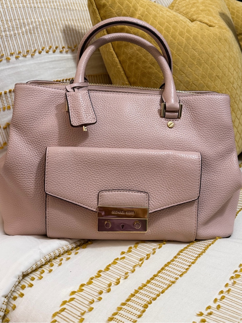 Michael Kors Blossom Pink Pebbled Leather Satchel